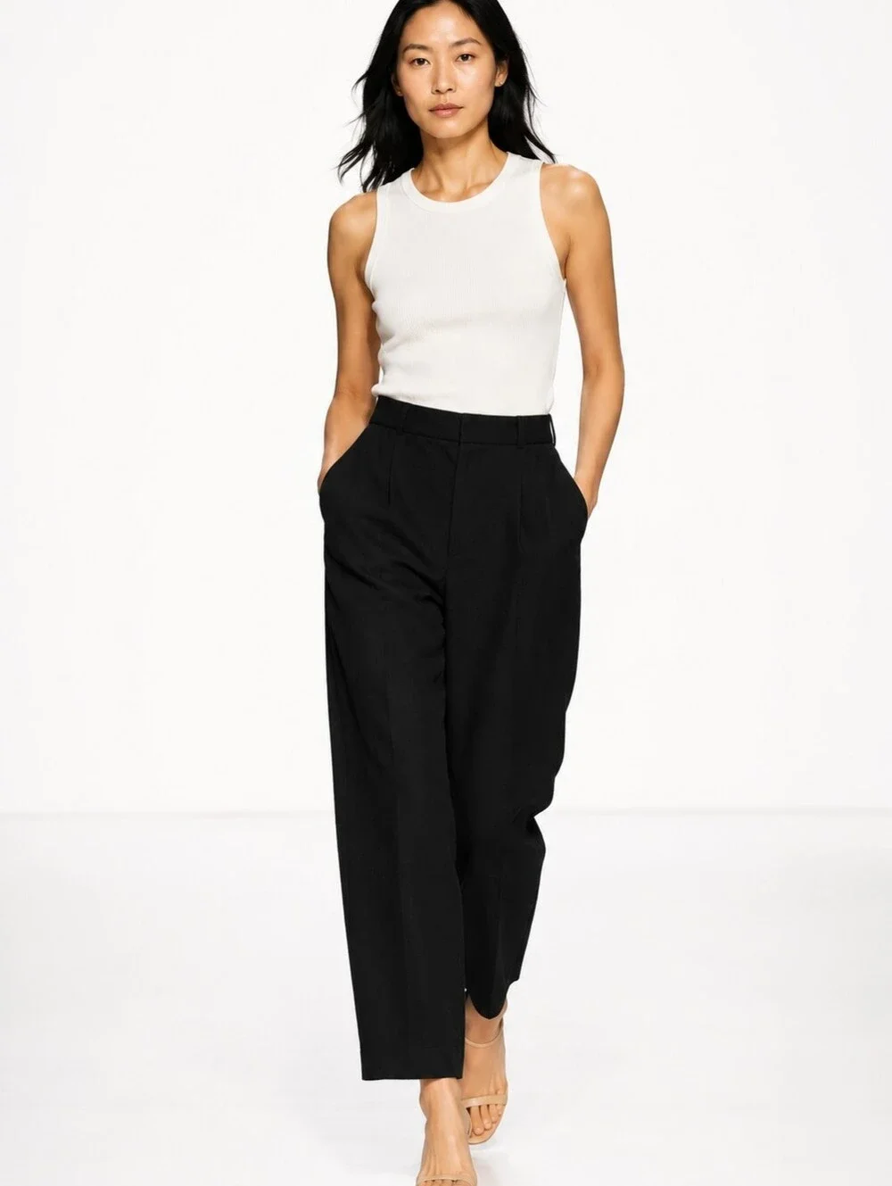 Banana Republic Tencel Linen Blend Relaxed Utility Pants Size 14 Black